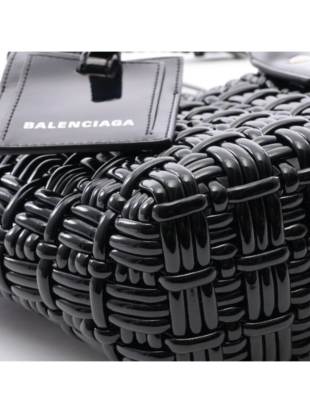 Balenciaga Bistro Xxs 2-Way Metallicblue Enamel Handbag